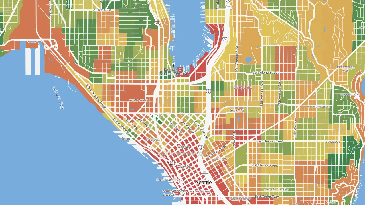 South Lake Union, Seattle, WA Map of Vandalism Rates