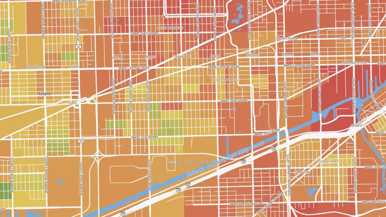 South Lawndale, Chicago, IL Map of Vandalism Rates