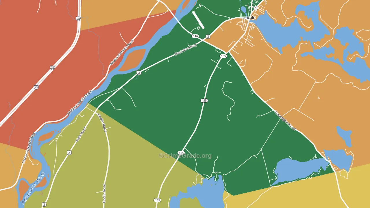 South Lincoln, ME Map of Vandalism Rates