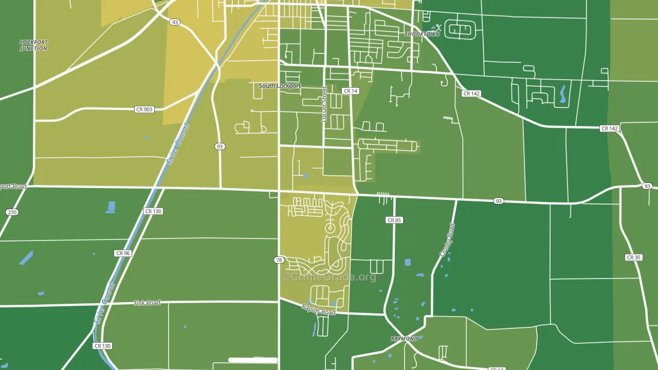 South Lockport, NY Map of Vandalism Rates