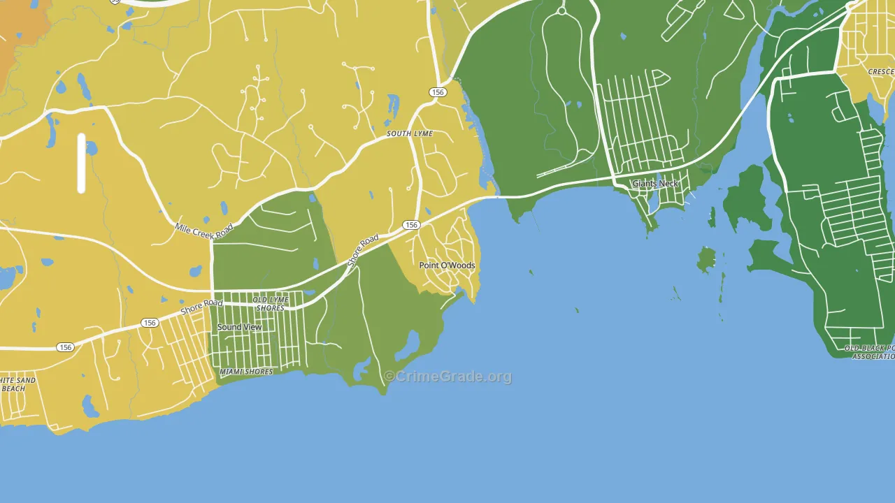 South Lyme, CT Map of Vandalism Rates