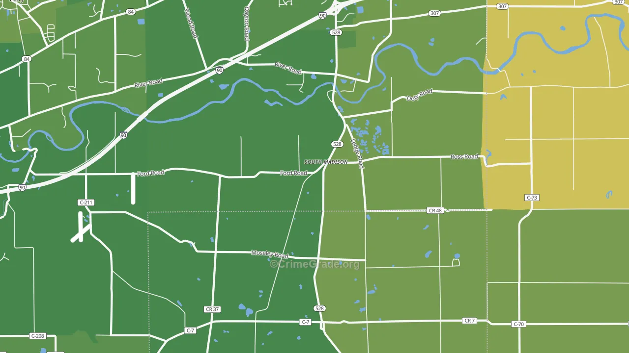 South Madison, OH Map of Vandalism Rates
