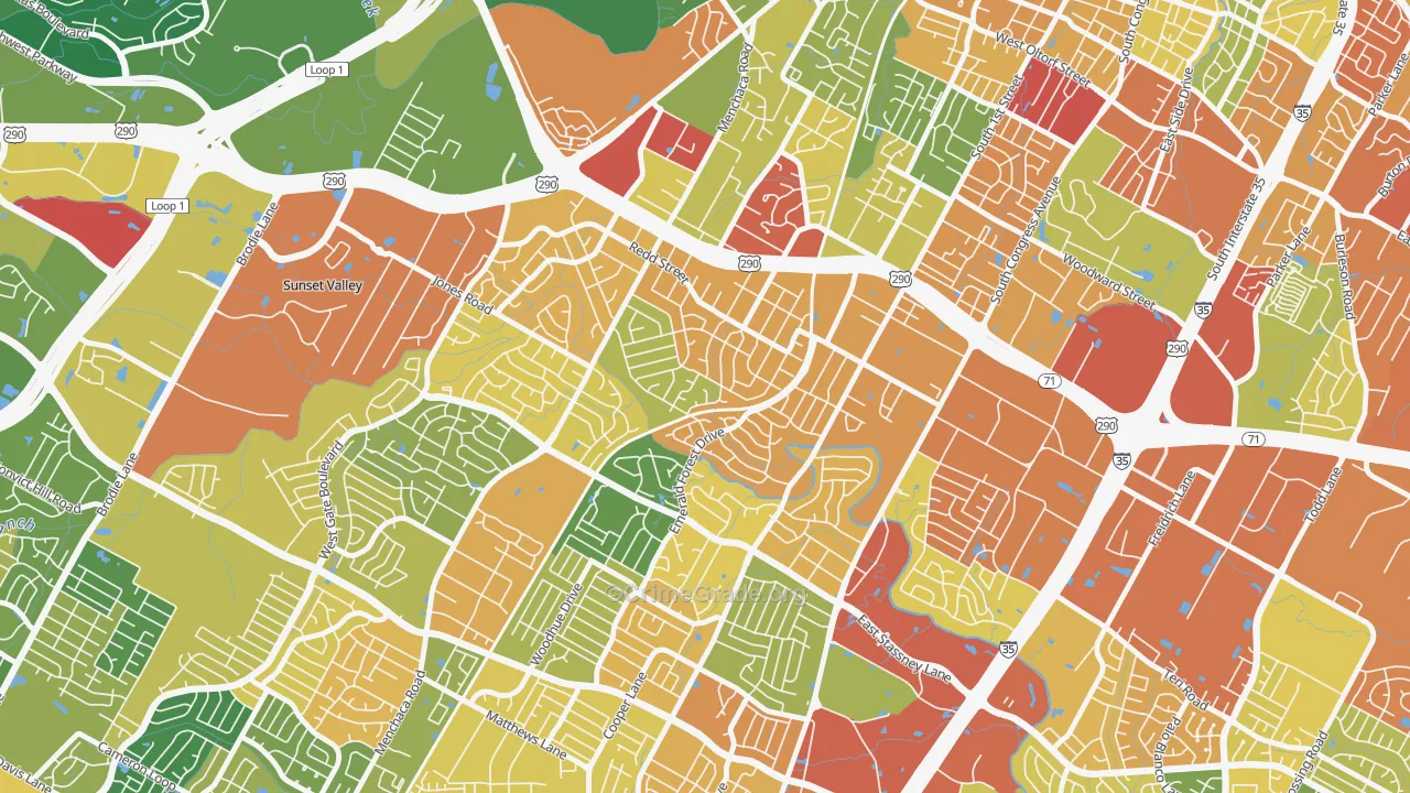 South Manchaca, Austin, TX Map of Vandalism Rates