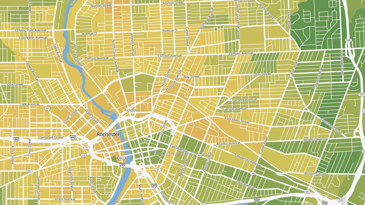 South Marketview Heights, Rochester, NY Map of Vandalism Rates