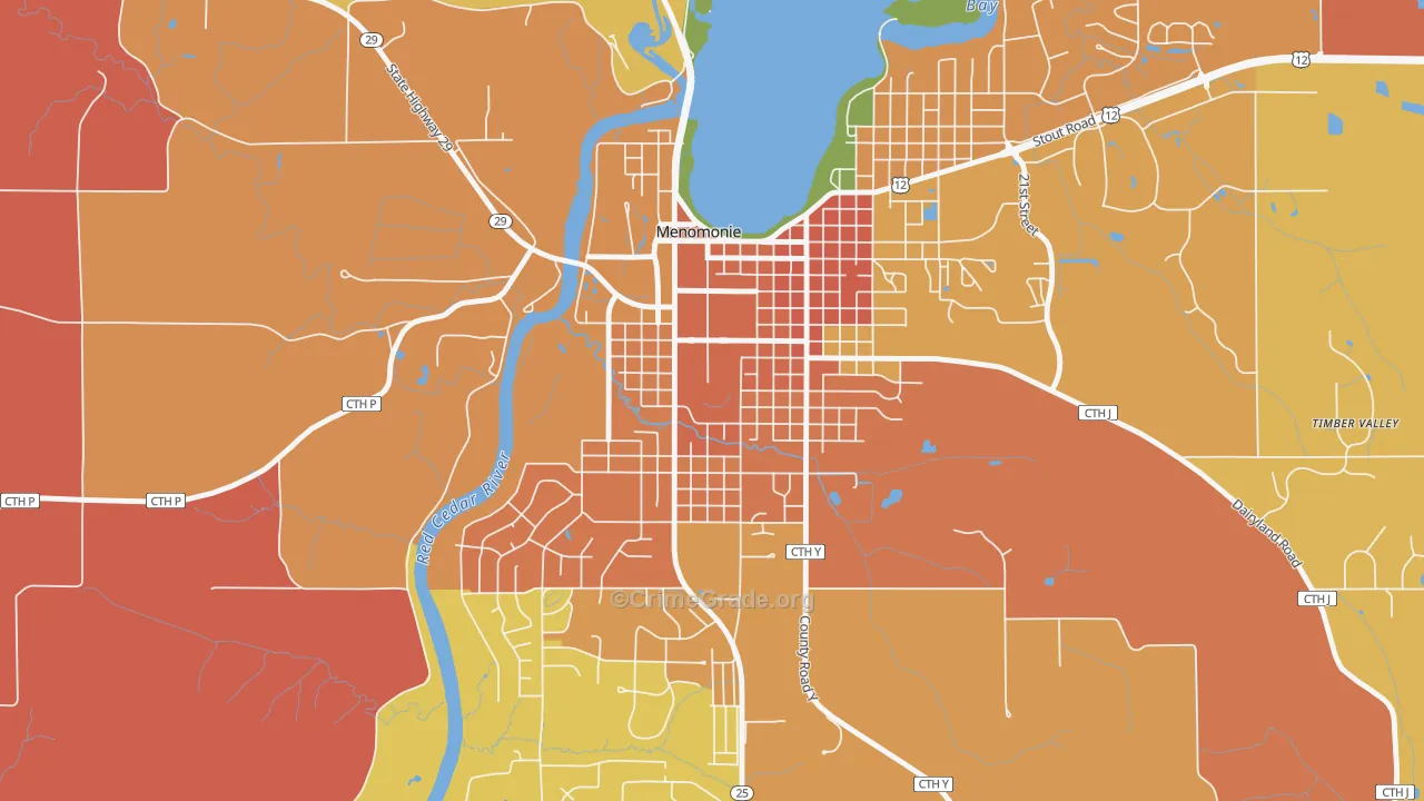 South Menomonie, Menomonie, WI Map of Vandalism Rates