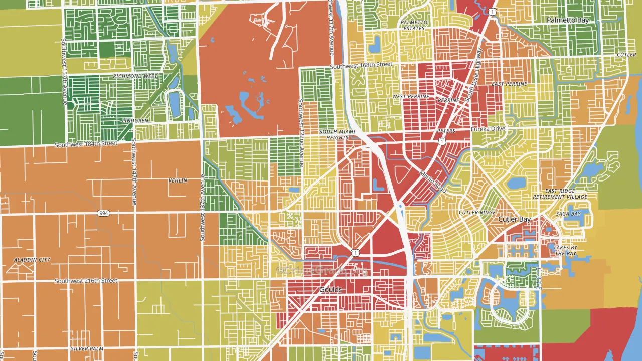 South Miami Heights, FL Map of Vandalism Rates