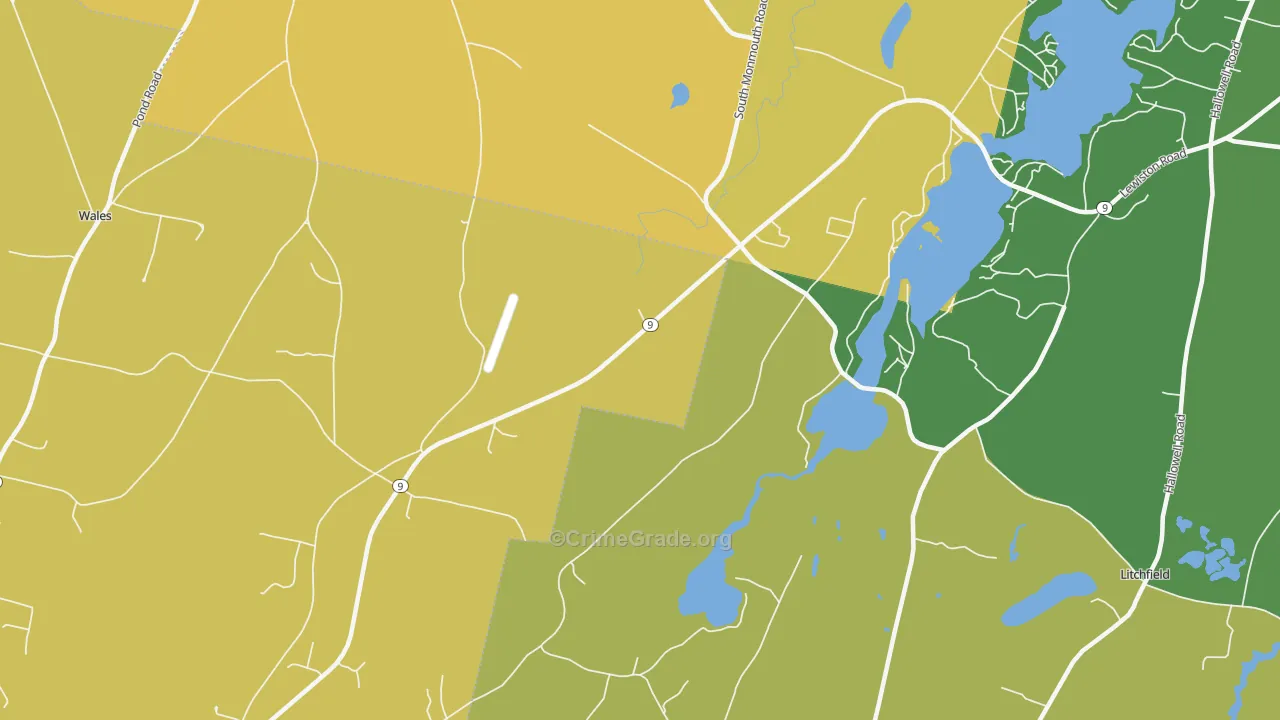 South Monmouth, ME Map of Vandalism Rates