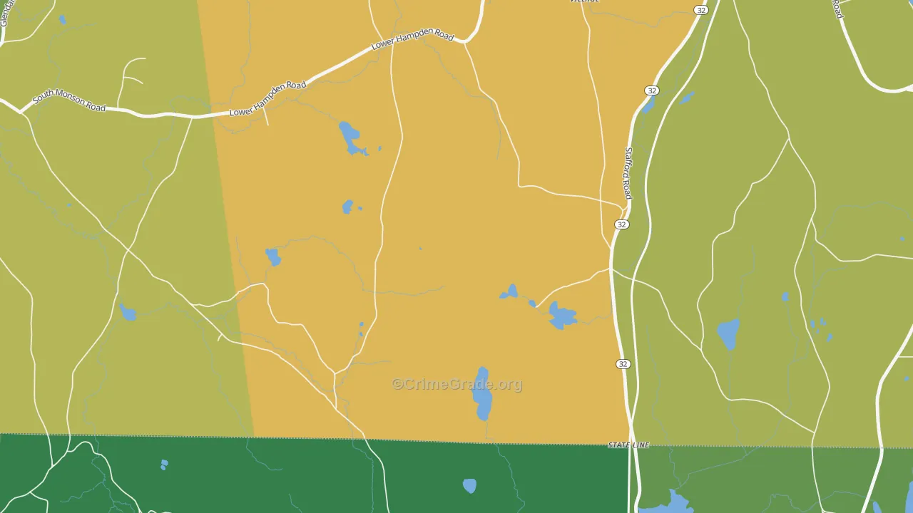South Monson, MA Map of Vandalism Rates
