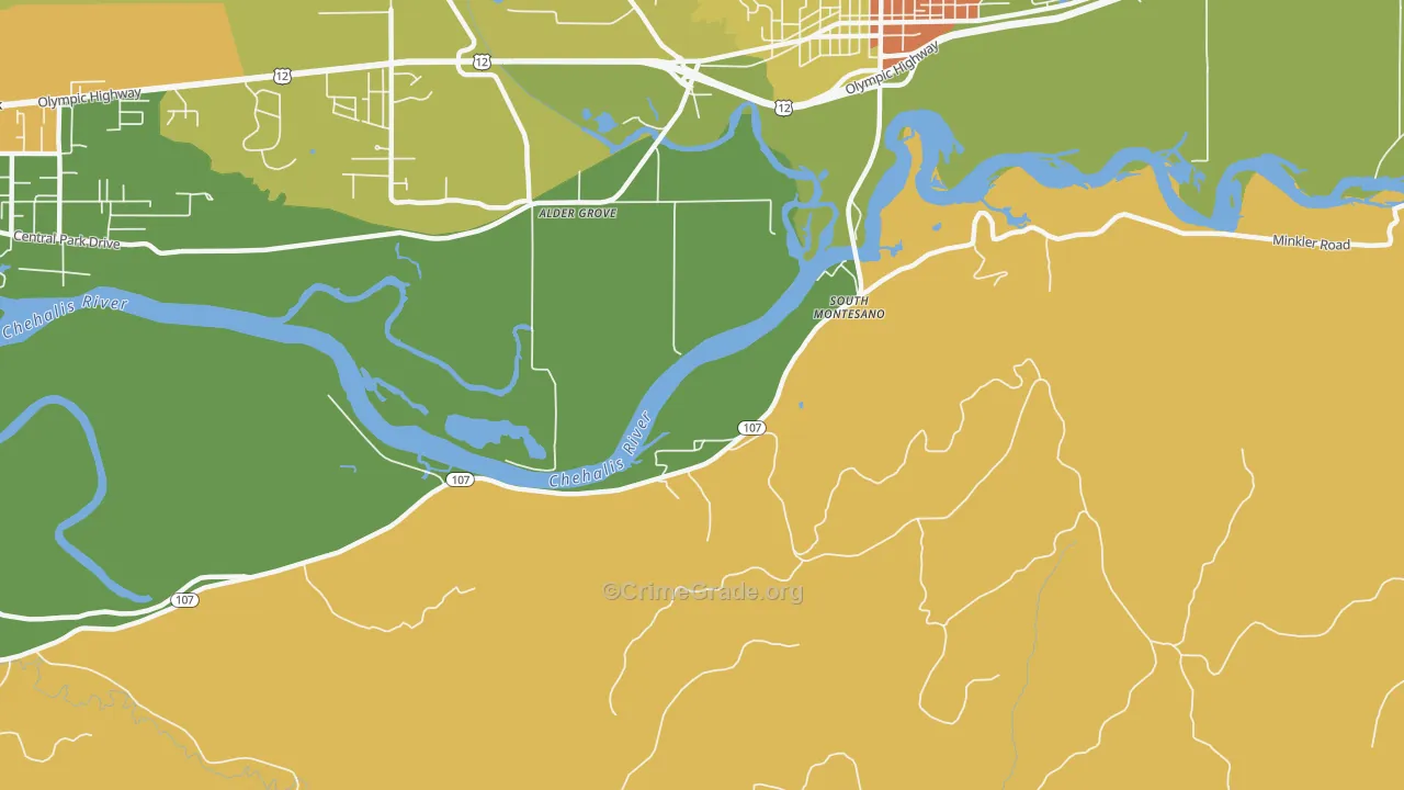 South Montesano, WA Map of Vandalism Rates