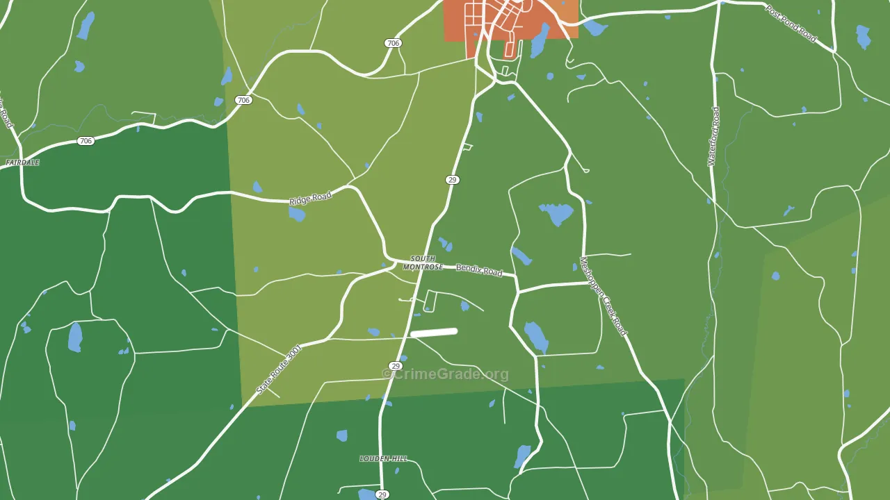 South Montrose, PA Map of Vandalism Rates