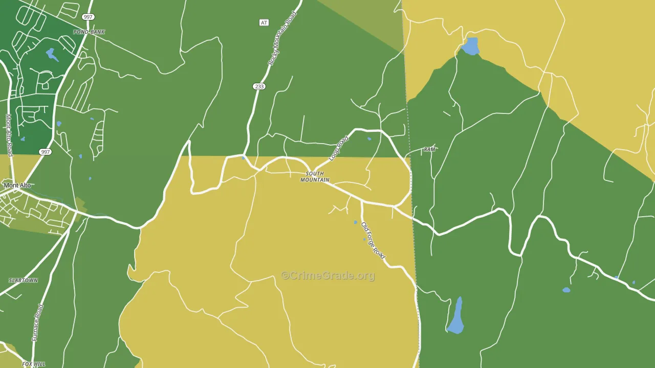 South Mountain, PA Map of Vandalism Rates
