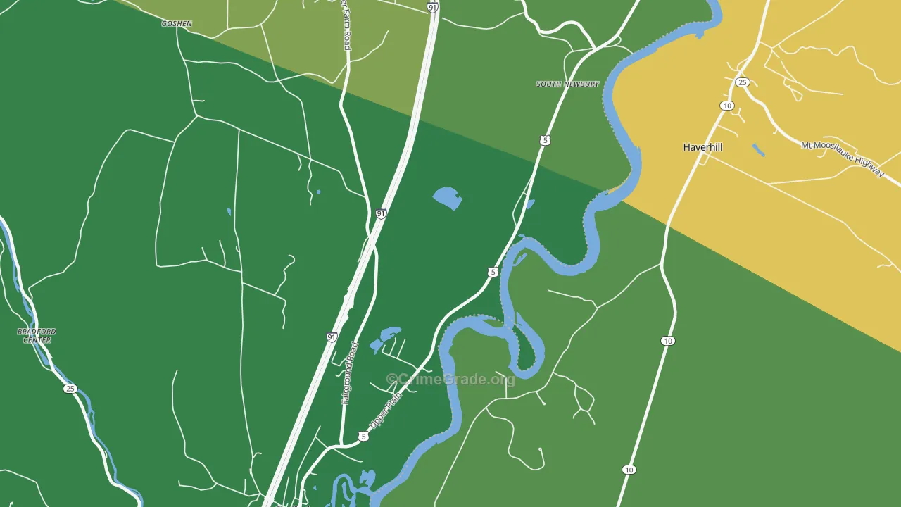 South Newbury, VT Map of Vandalism Rates