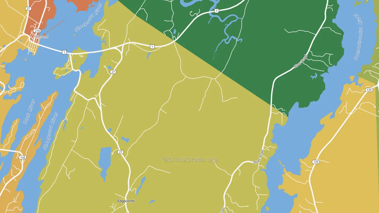 South Newcastle, ME Map of Vandalism Rates