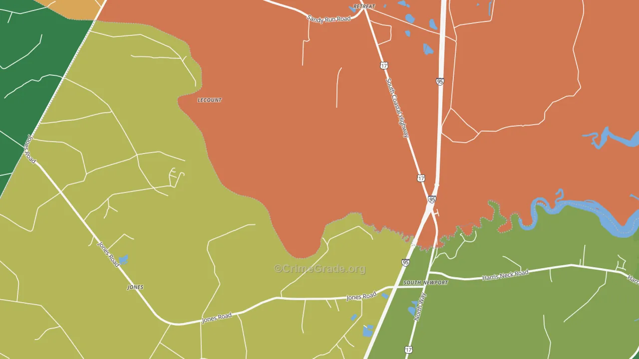 South Newport, GA Map of Vandalism Rates