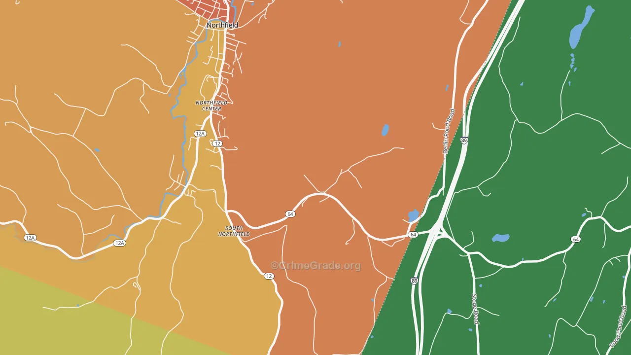 South Northfield, VT Map of Vandalism Rates