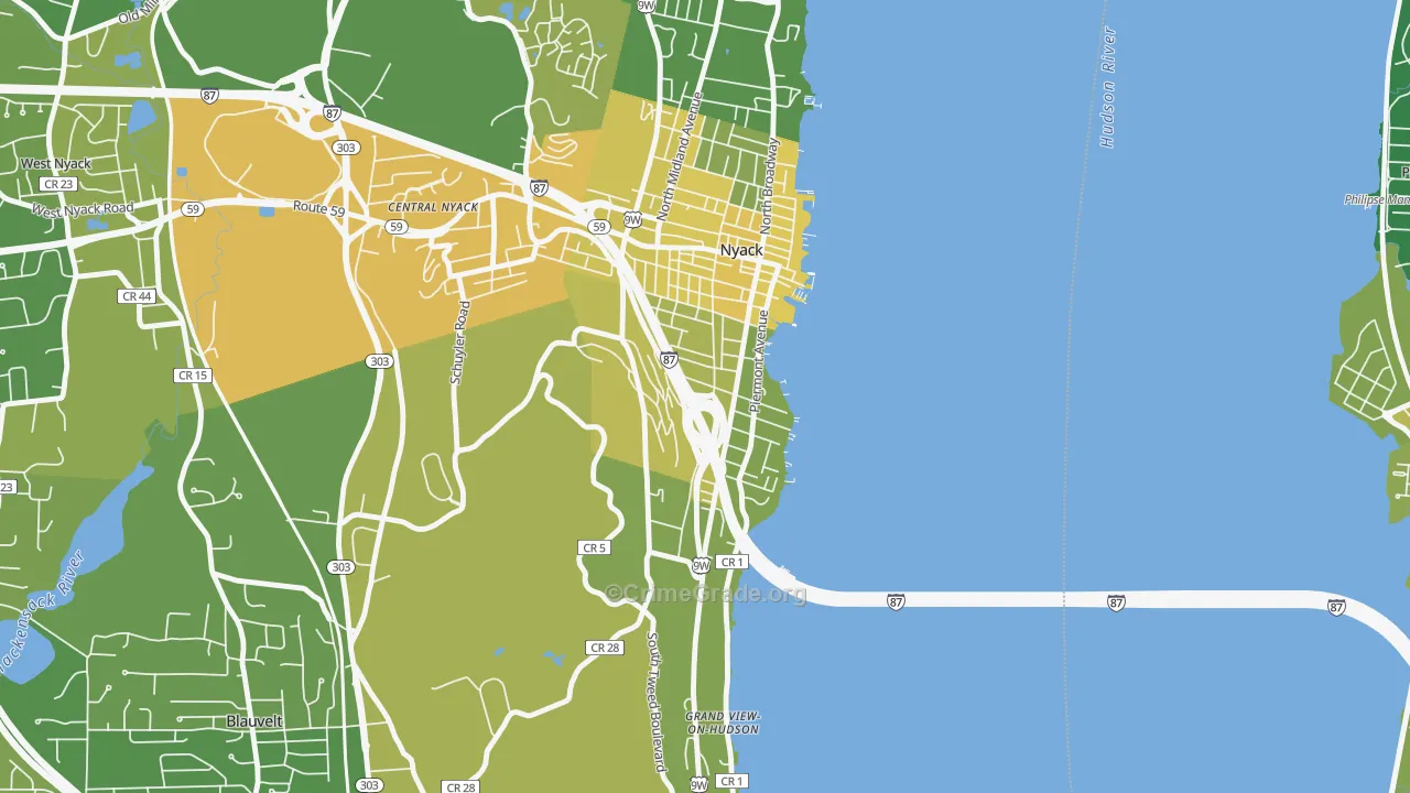 South Nyack, NY Map of Vandalism Rates