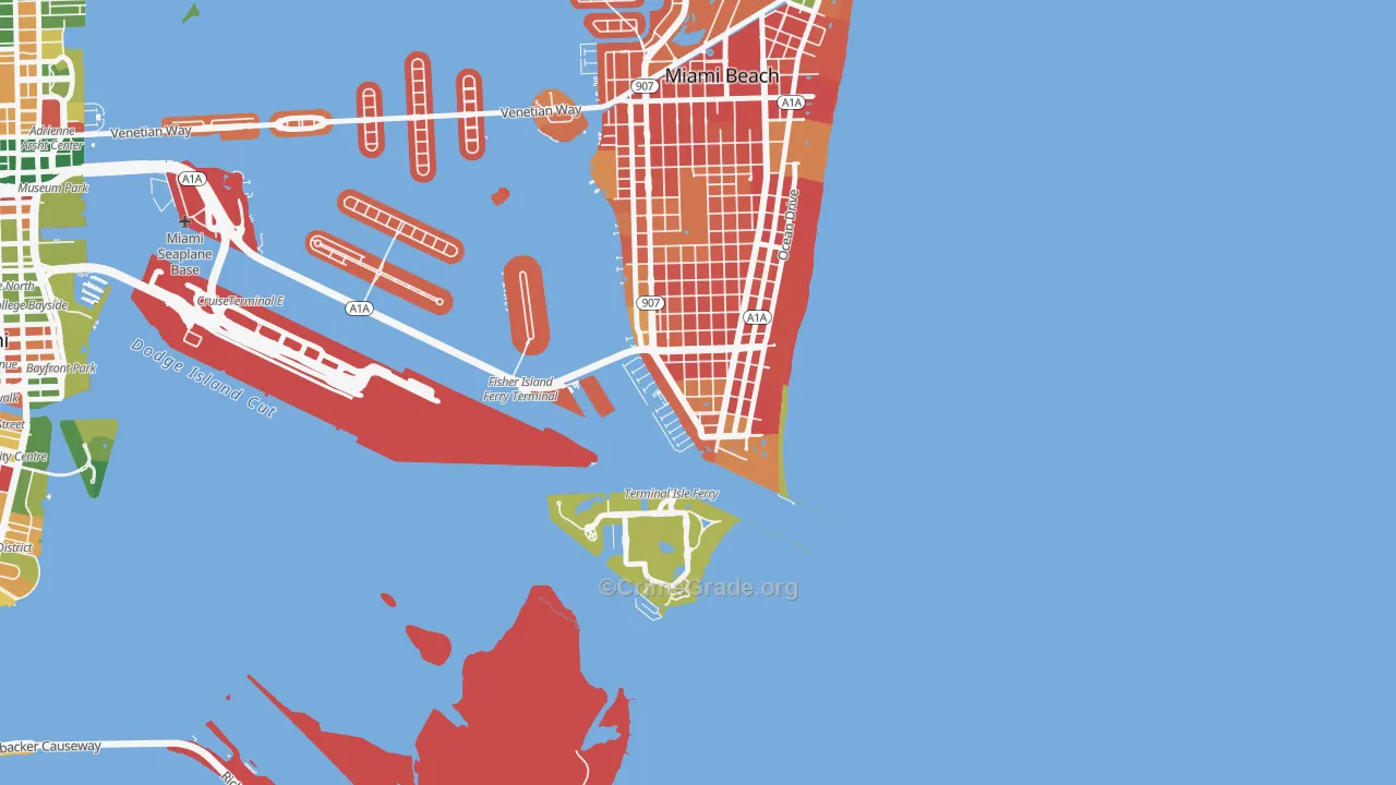South of Fifth, Miami Beach, FL Map of Vandalism Rates