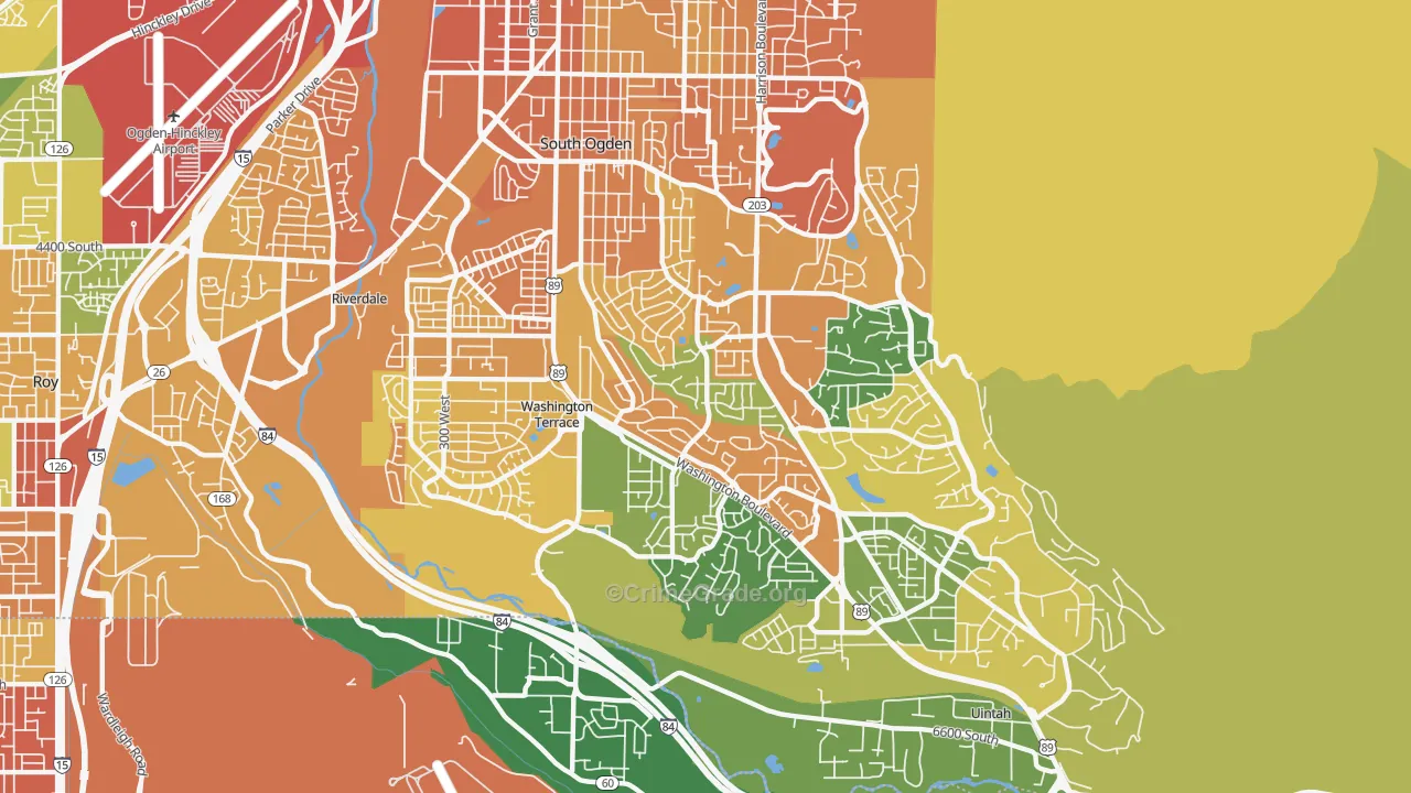 South Ogden, UT Map of Vandalism Rates
