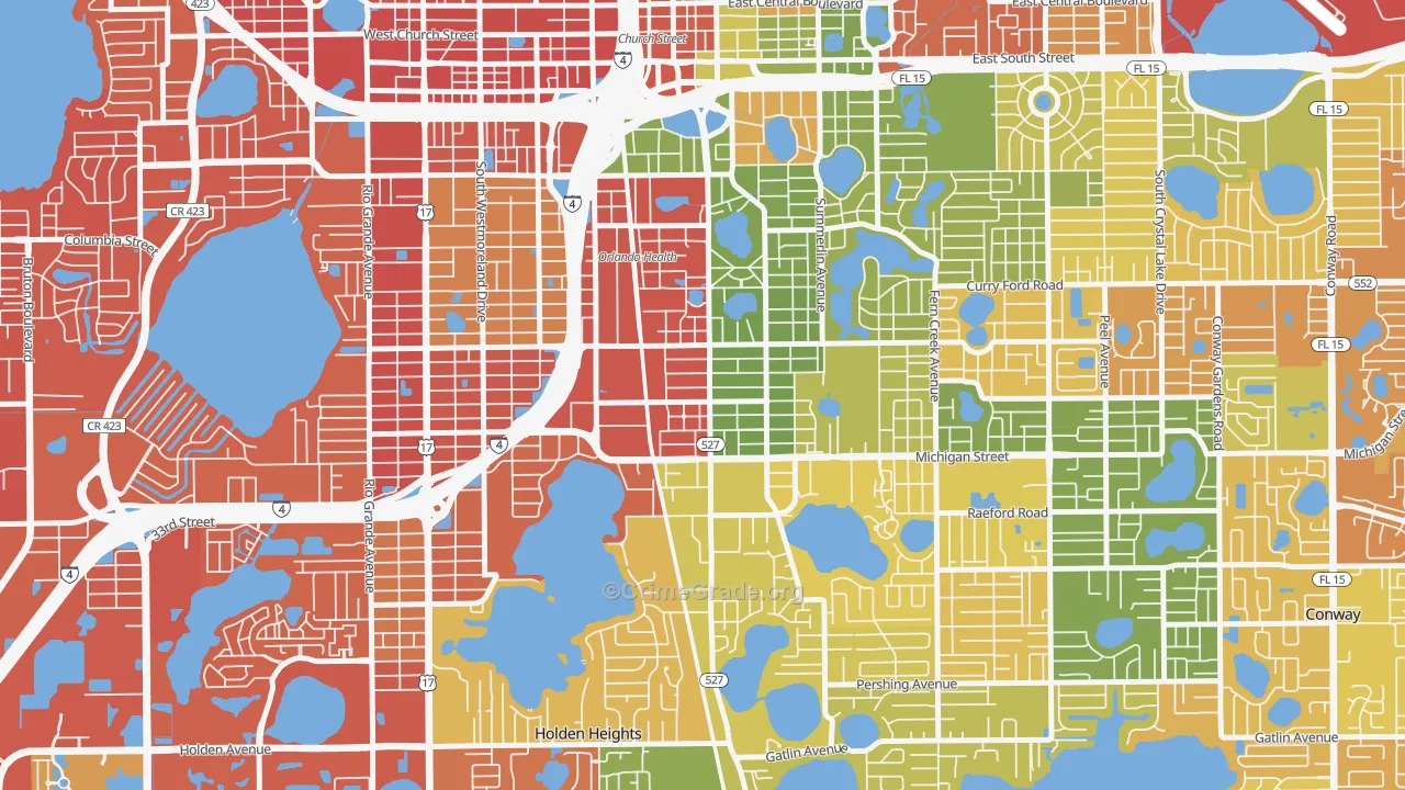 South Orange, Orlando, FL Map of Vandalism Rates