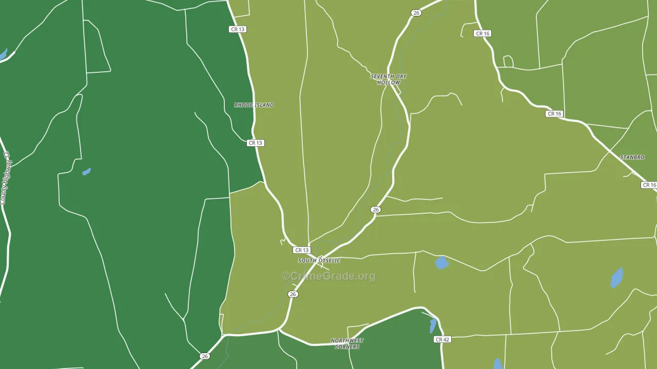 South Otselic, NY Map of Vandalism Rates