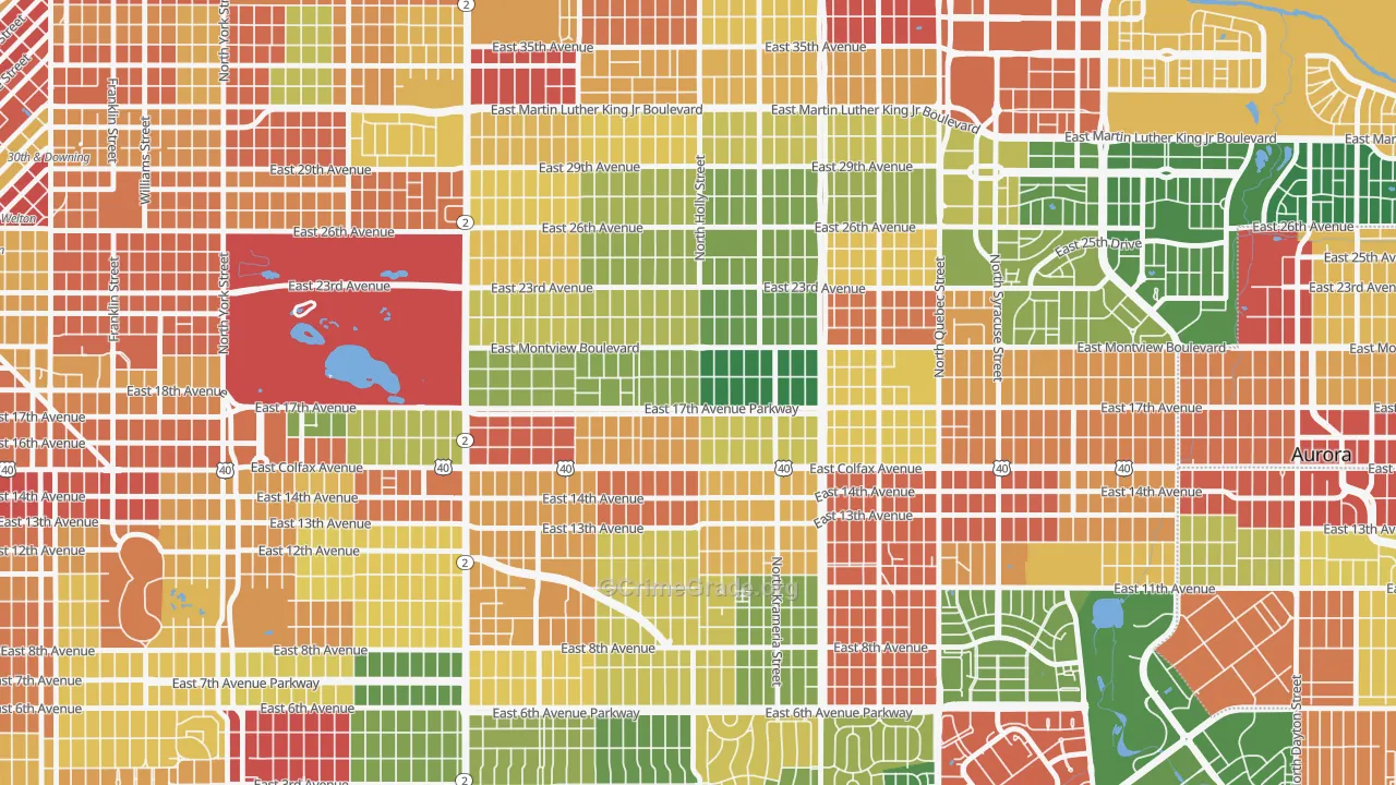 South Park Hill, Denver, CO Map of Vandalism Rates