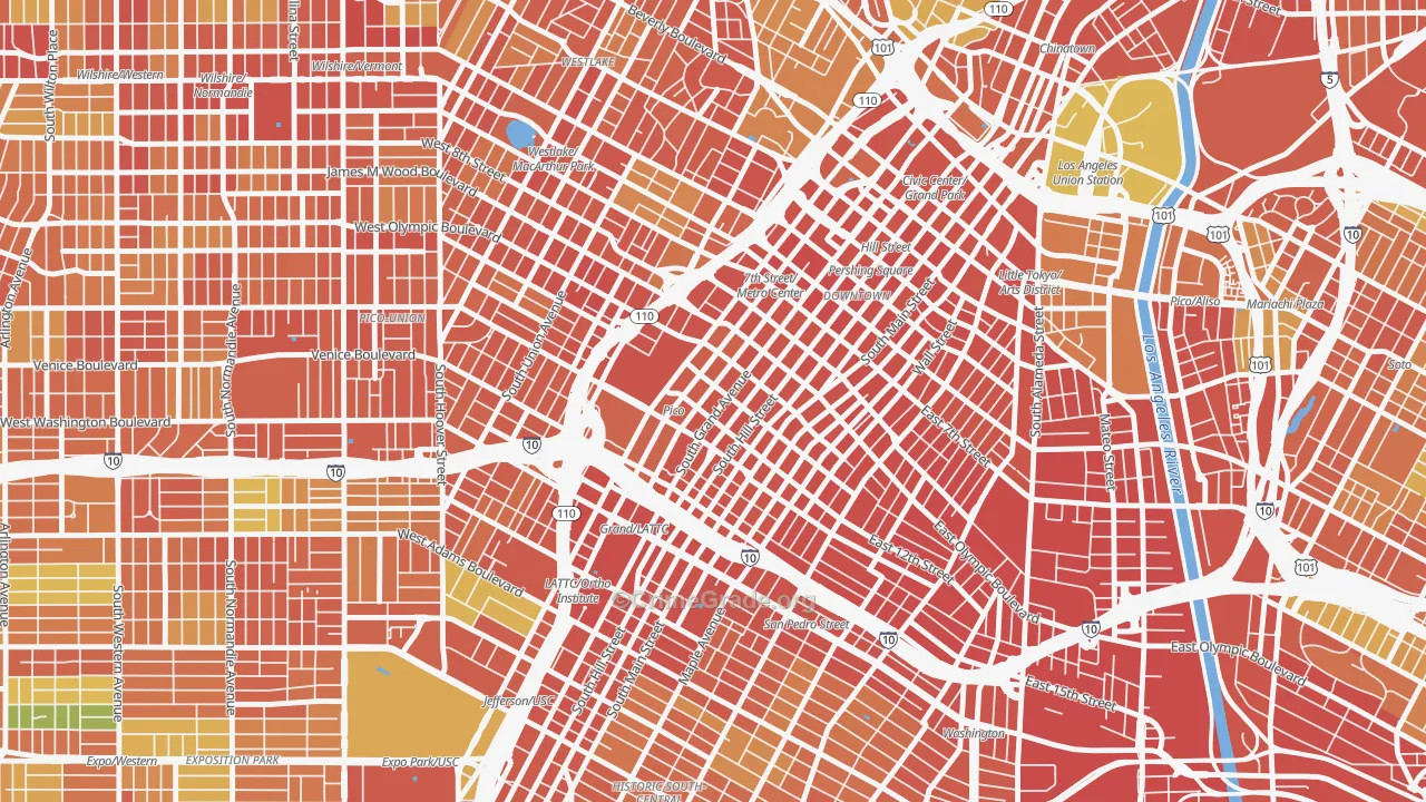 South Park, Los Angeles, CA Map of Vandalism Rates