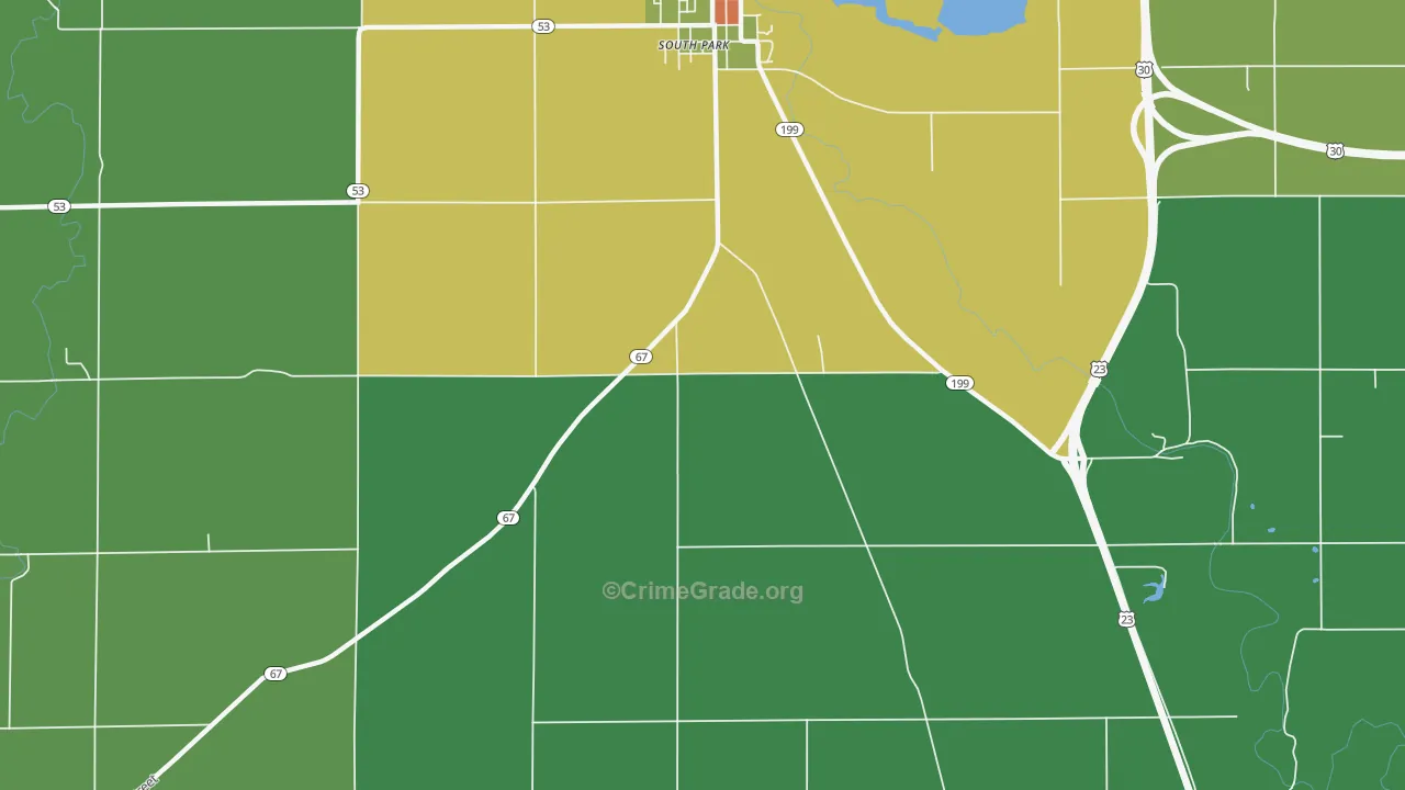 South Park, OH Map of Vandalism Rates