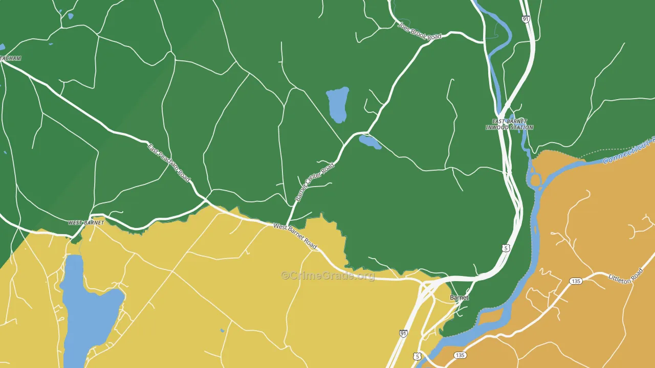 South Peacham, VT Map of Vandalism Rates