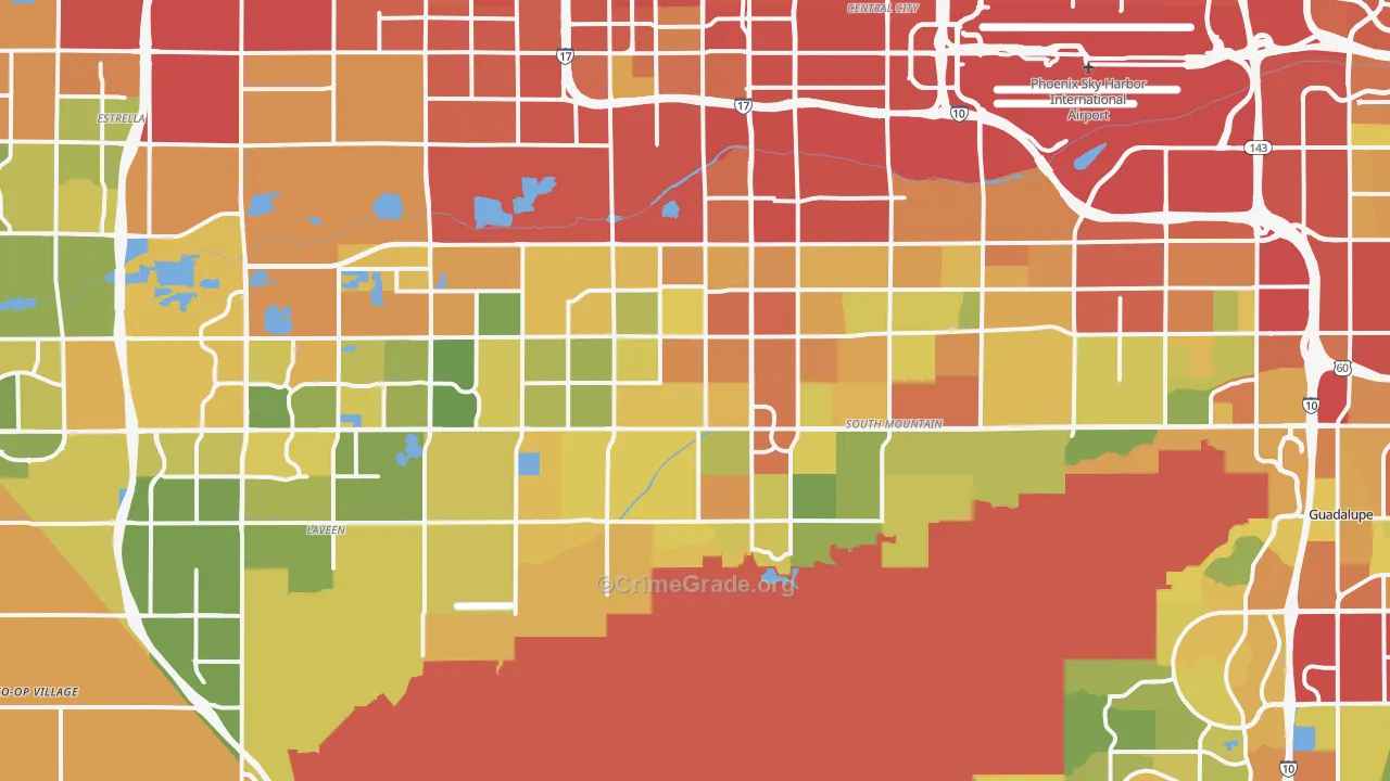 South Phoenix, Phoenix, AZ Map of Vandalism Rates