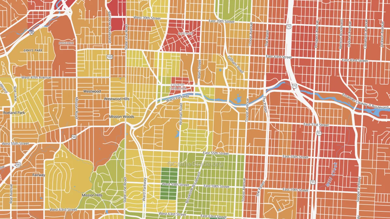 South Plaza, Kansas City, MO Map of Vandalism Rates