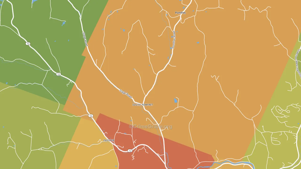 South Pomfret, VT Map of Vandalism Rates