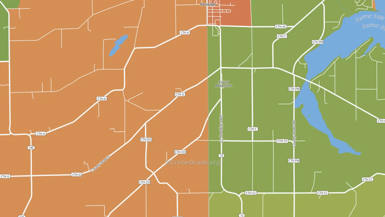 South Randolph, WI Map of Vandalism Rates