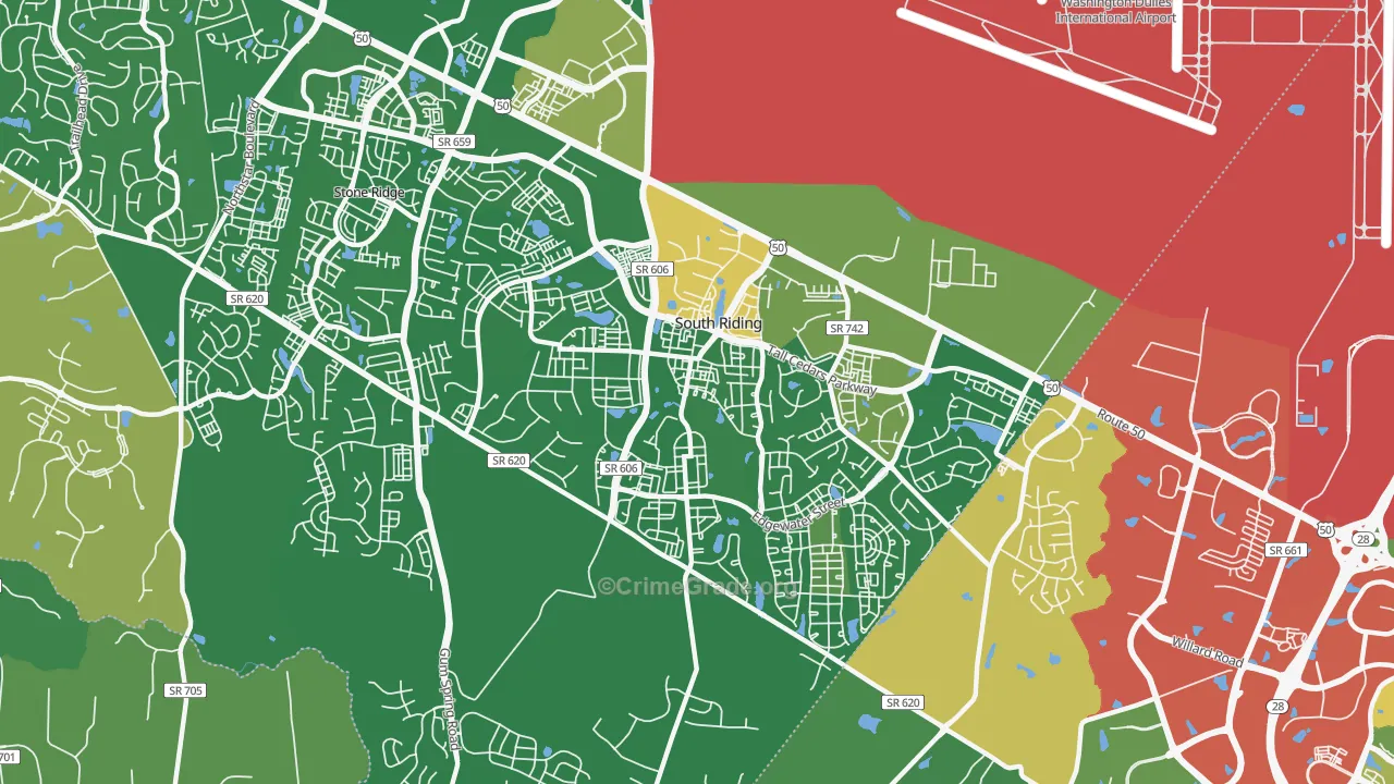 South Riding, VA Map of Vandalism Rates