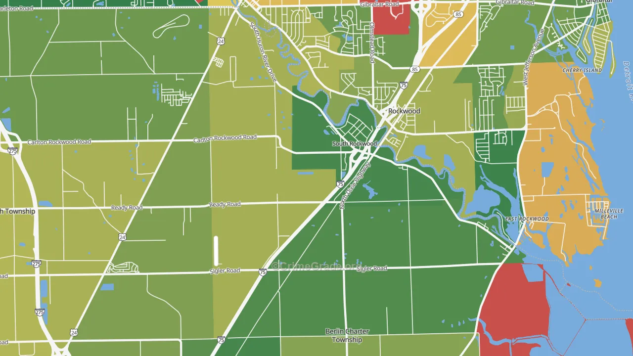 South Rockwood, MI Map of Vandalism Rates