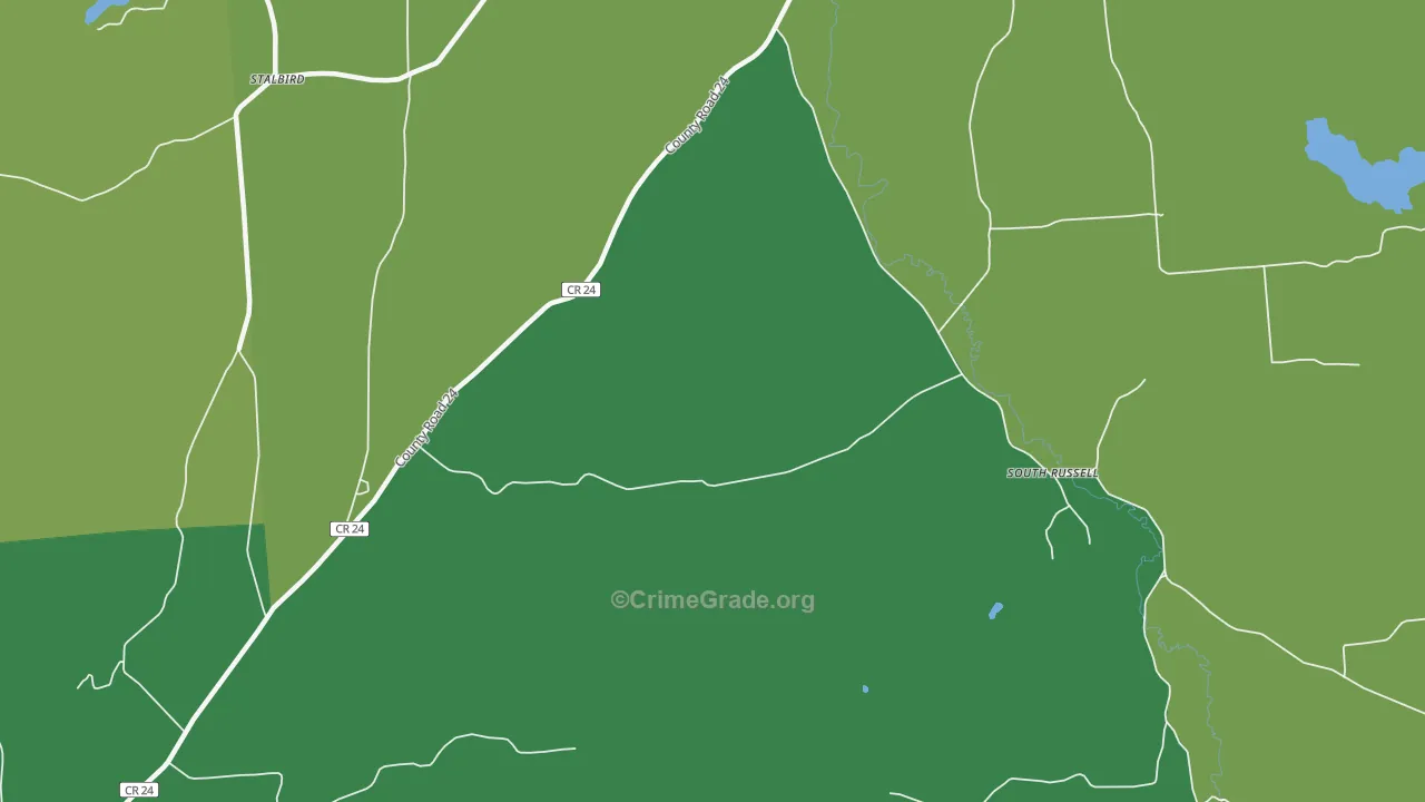 South Russell, NY Map of Vandalism Rates