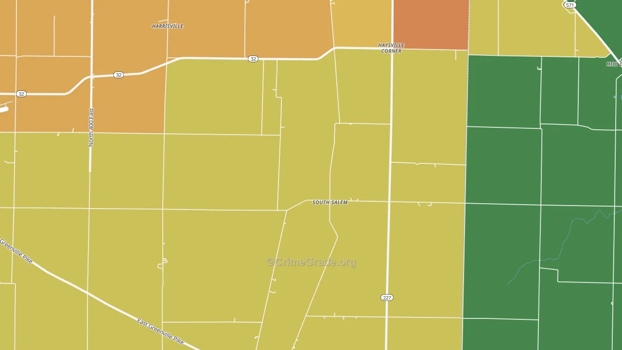 South Salem, IN Map of Vandalism Rates