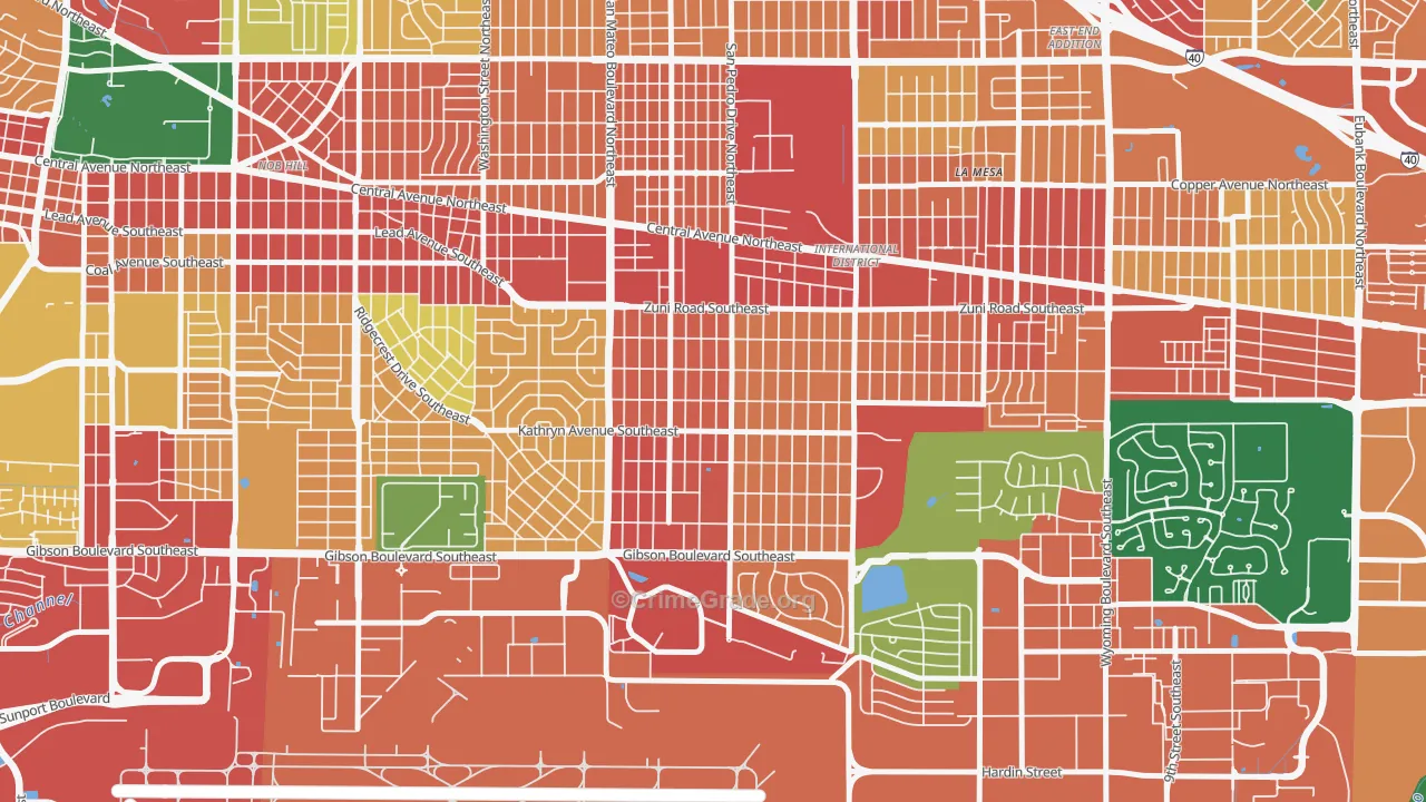 South San Pedro, Albuquerque, NM Map of Vandalism Rates
