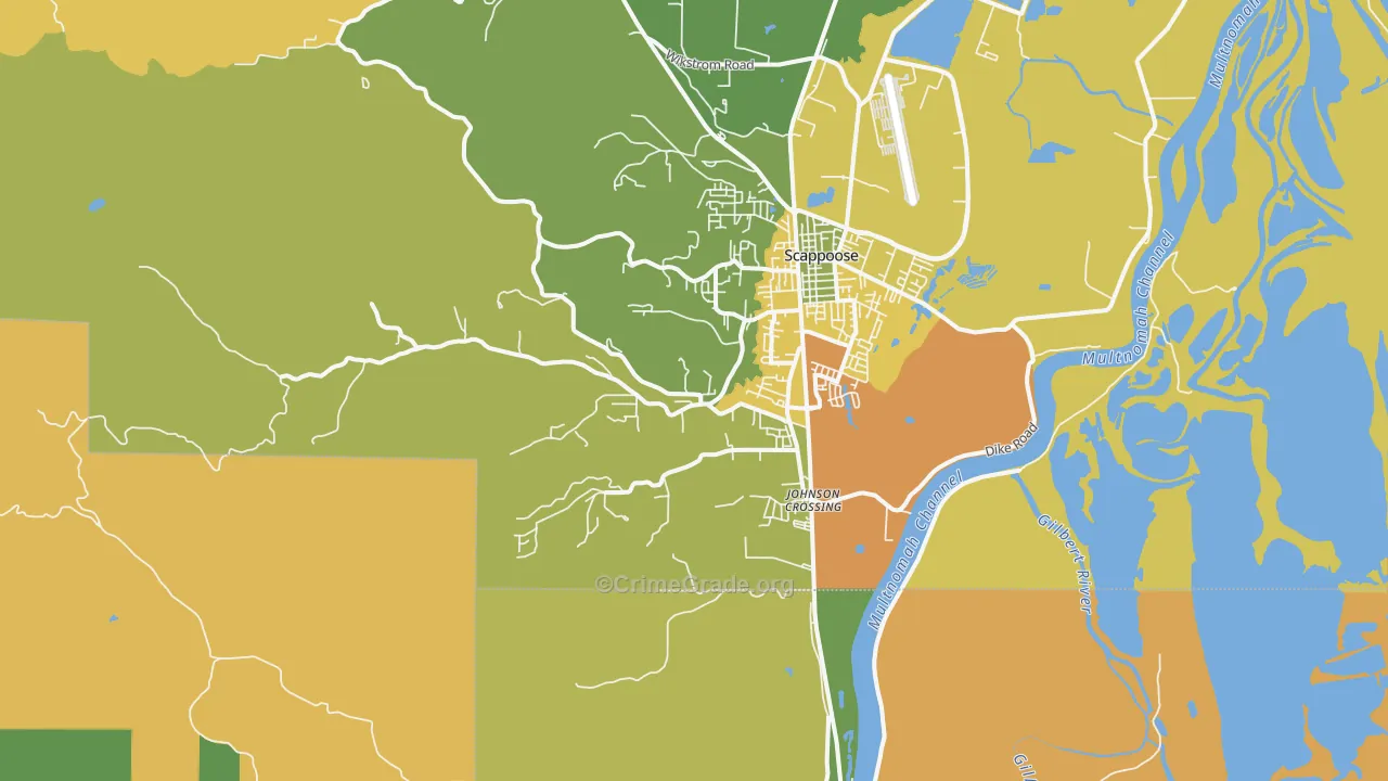 South Scappoose, OR Map of Vandalism Rates