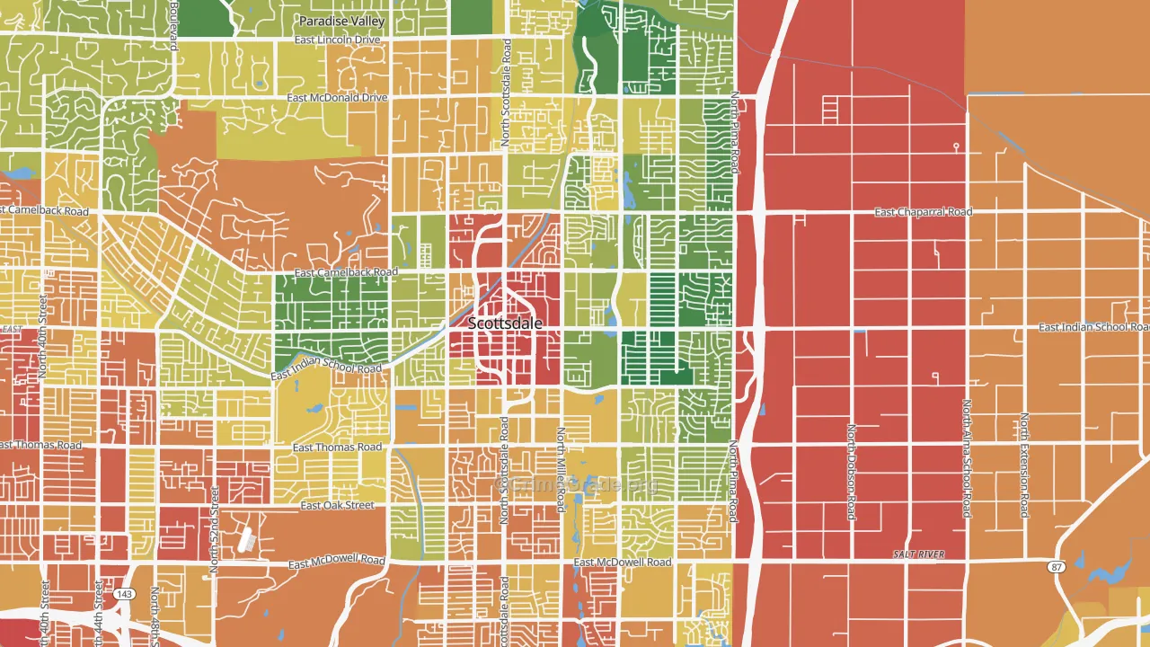 South Scottsdale, Scottsdale, AZ Map of Vandalism Rates