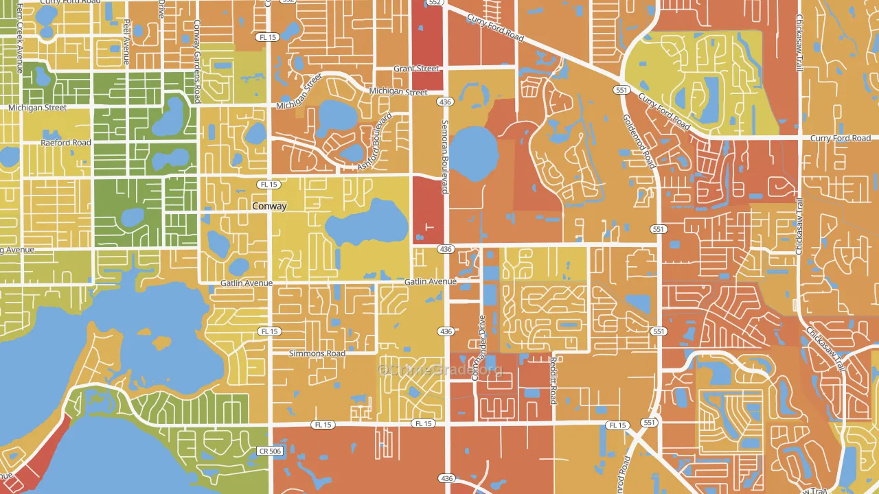 South Semoran, Orlando, FL Map of Vandalism Rates