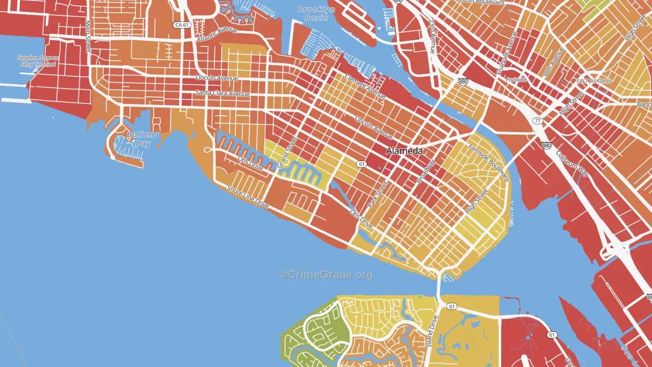 South Shore, Alameda, CA Map of Vandalism Rates