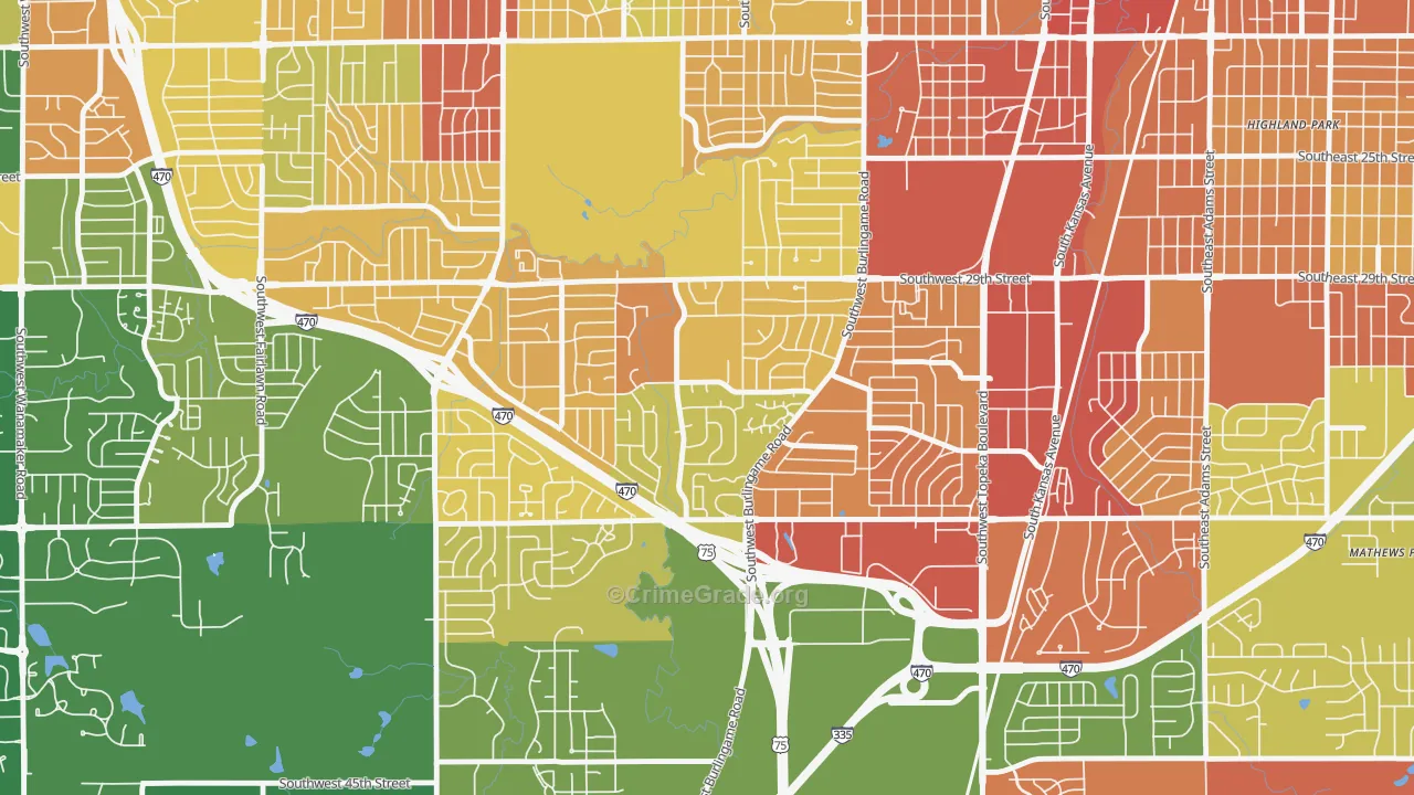 South Southeast 1, Topeka, KS Map of Vandalism Rates
