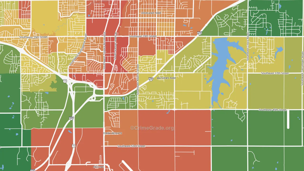 South Southeast 3, Topeka, KS Map of Vandalism Rates