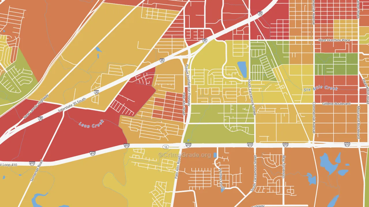 South Southwest, San Antonio, TX Map of Vandalism Rates