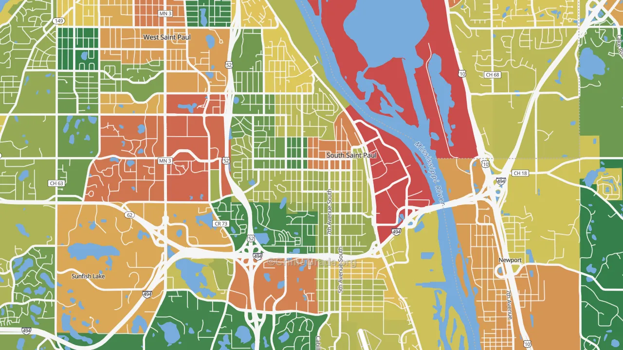 South St. Paul, MN Map of Vandalism Rates