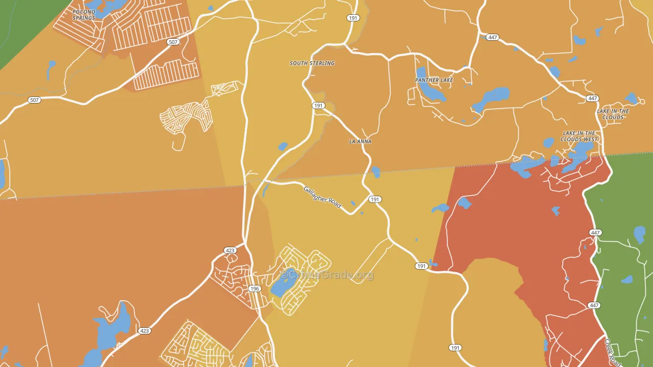 South Sterling, PA Map of Vandalism Rates