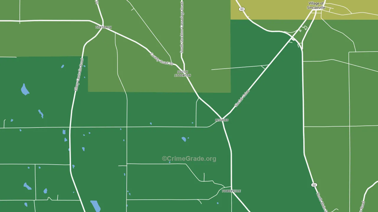 South Stockton, NY Map of Vandalism Rates