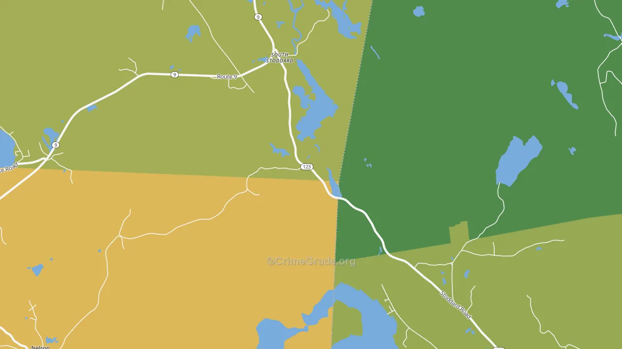 South Stoddard, NH Map of Vandalism Rates