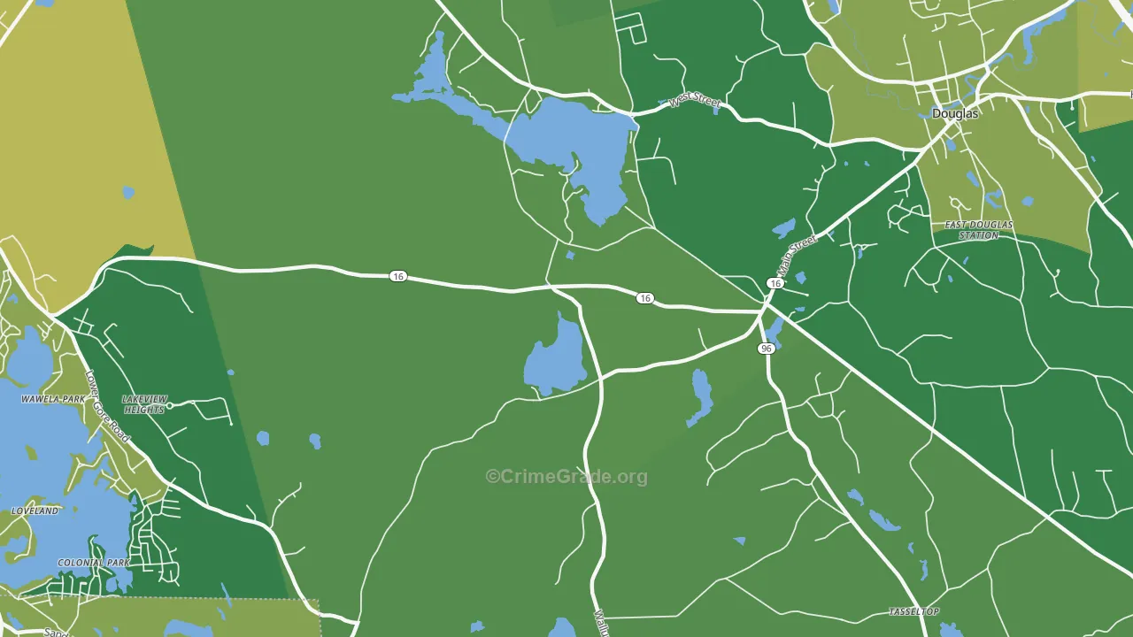 South Sutton, MA Map of Vandalism Rates