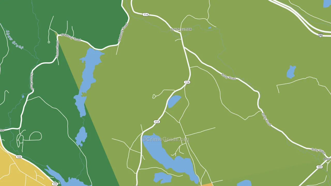 South Sutton, NH Map of Vandalism Rates